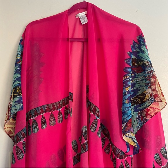 ESLEY Pink Kimono Beach Coverup - Picture 12 of 16